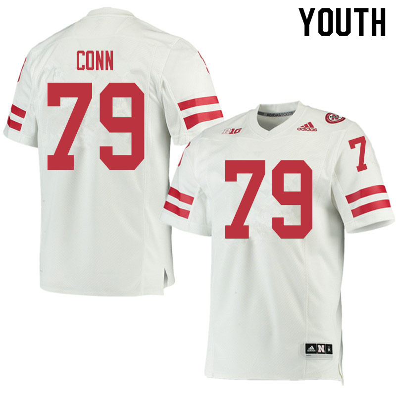 Youth #79 Alex Conn Nebraska Cornhuskers College Football Jerseys Sale-White - Click Image to Close